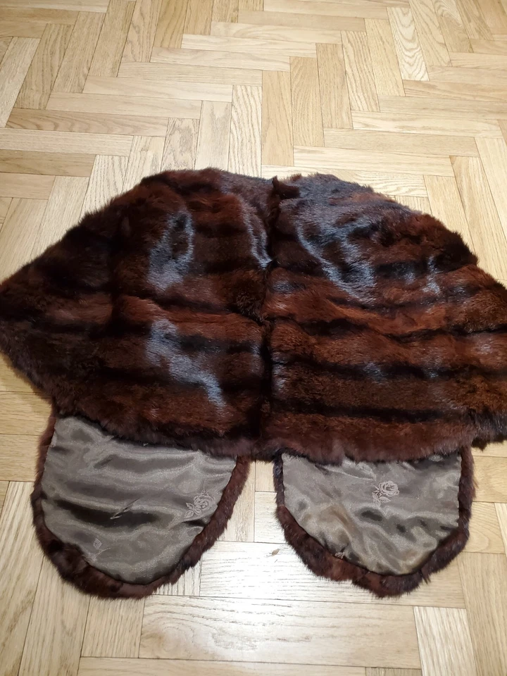 De colección Piel Real Completamente Forrada Cubrir Encogerse de hombros Marrón  Foto 3 de 4