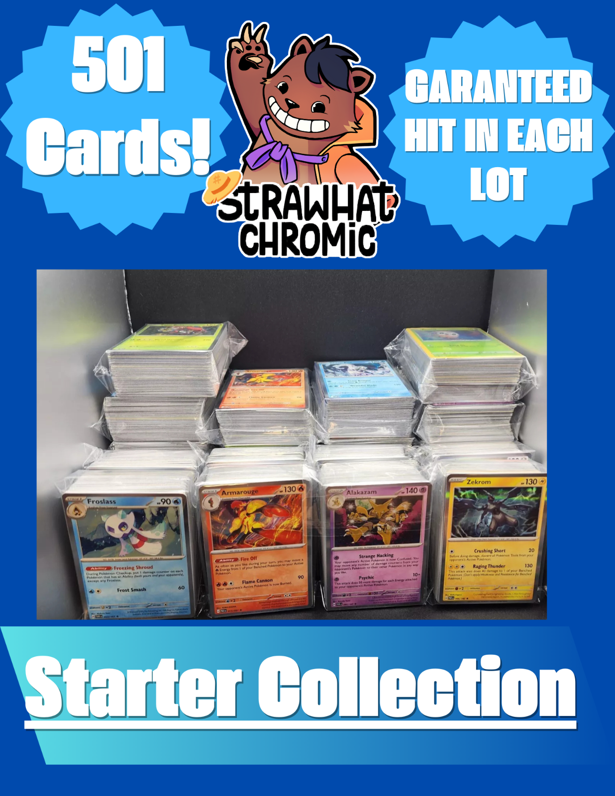 Pokemon TCG Bulk Lot 501  Cards 100 holo/reverse holo and 1 vmax, full art,ex