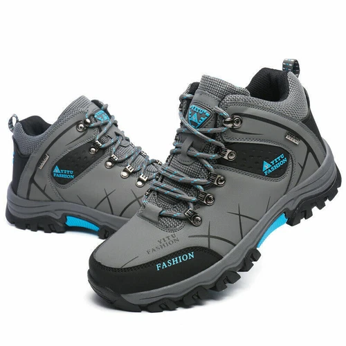 Herren Wasserdichte Knöchelstiefel Outdoor Leder Stiefel Wanderschuhe Stiefel - Bild 13 von 28
