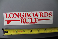 Longboards Rule Pure Beach Classics Clear Red 80's V70A Vintage Surfing STICKER