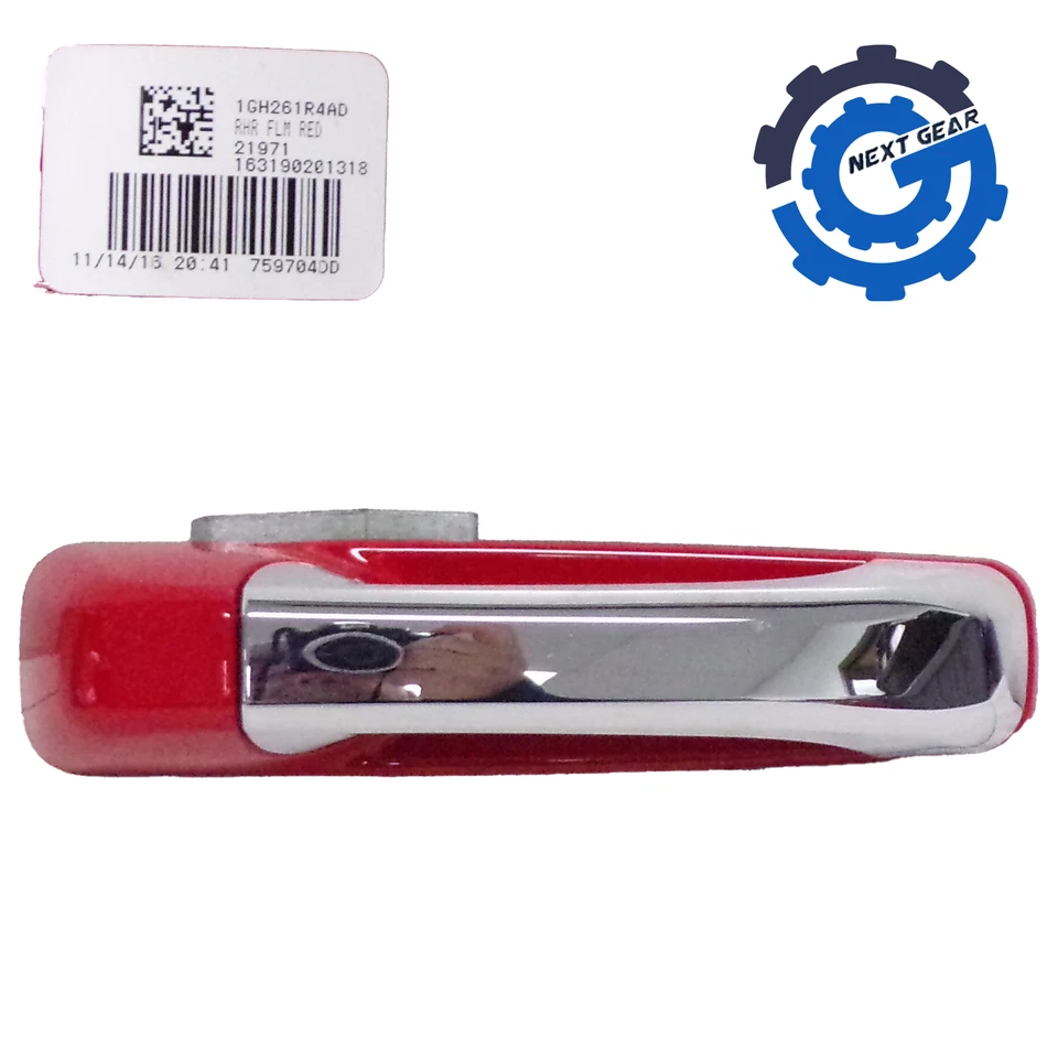 Manija de puerta trasera derecha roja Mopar OEM 2009-2020 RAM 1500 2500 3500 1GH261R4AD Foto 3 de 4