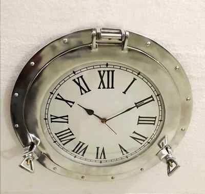 Porthole Clock 15" Nautical Wall Clock Porthole Home Decor Aluminium Portho - Image 1 of 4