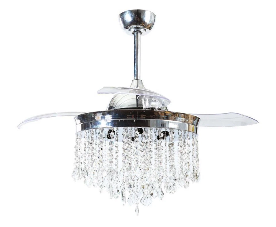 matrix decor 42 in. Indoor Chrome Retractable Chandelier Ceiling Fan with Light - Image 3 of 4