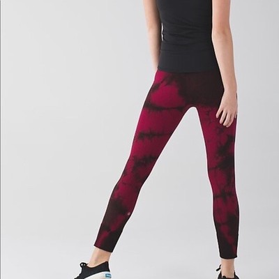 red tie dye lululemon leggings