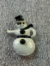 Snowman Waving Vintage Brooch Pin L-193