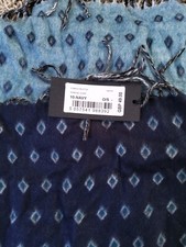 Image of Ted Baker diamond, 10-navy ,unisex,scarf.100% acrylic contains non-textile