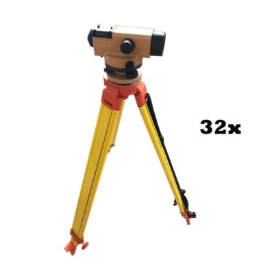 32X Automatic Level+ Tripod +5M Staff w/Carry Case Construction Site Survey Tool