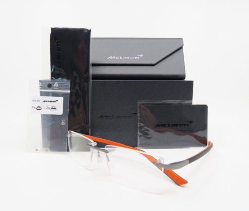 Gafas nuevas de metal de rutenio/negras sin montura McLaren MLMS-85 serie C03B 145. - Imagen 1 de 8