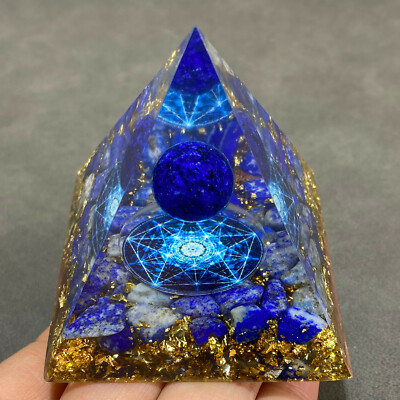 #ad lapis lazuli Crystal Sphere Orgonite Pyramid Chakra Energy Orgone Stone 1PC $17.79