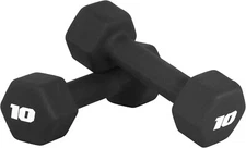 Black Pair Dumbbell Neoprene Coated 2/3/4/5/6/7/8/9/10/12/15lb Hex Hand Weight