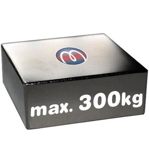 Quadermagnet Magnet-Quader  70 x 70 x 20mm Neodym N45, Nickel - Haftkraft 300kg