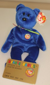Ty Beanie Babies ~ Clubby DOB 7-7-98; Beanie Babies Club Exclusive w