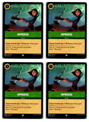 #99 Improvise - Common - Emerald PLAYSET x4 2023 Lorcana Floodborn 4x Action