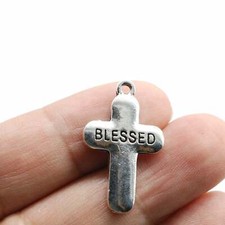 925 Sterling silver 20" necklace chain BLESSED CROSS pendant women