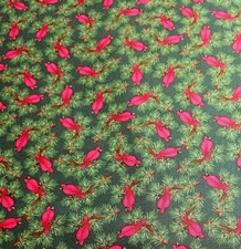 Studio E - Christmas Tossed Cardinals on Branch Quilting and Crafting Fabric