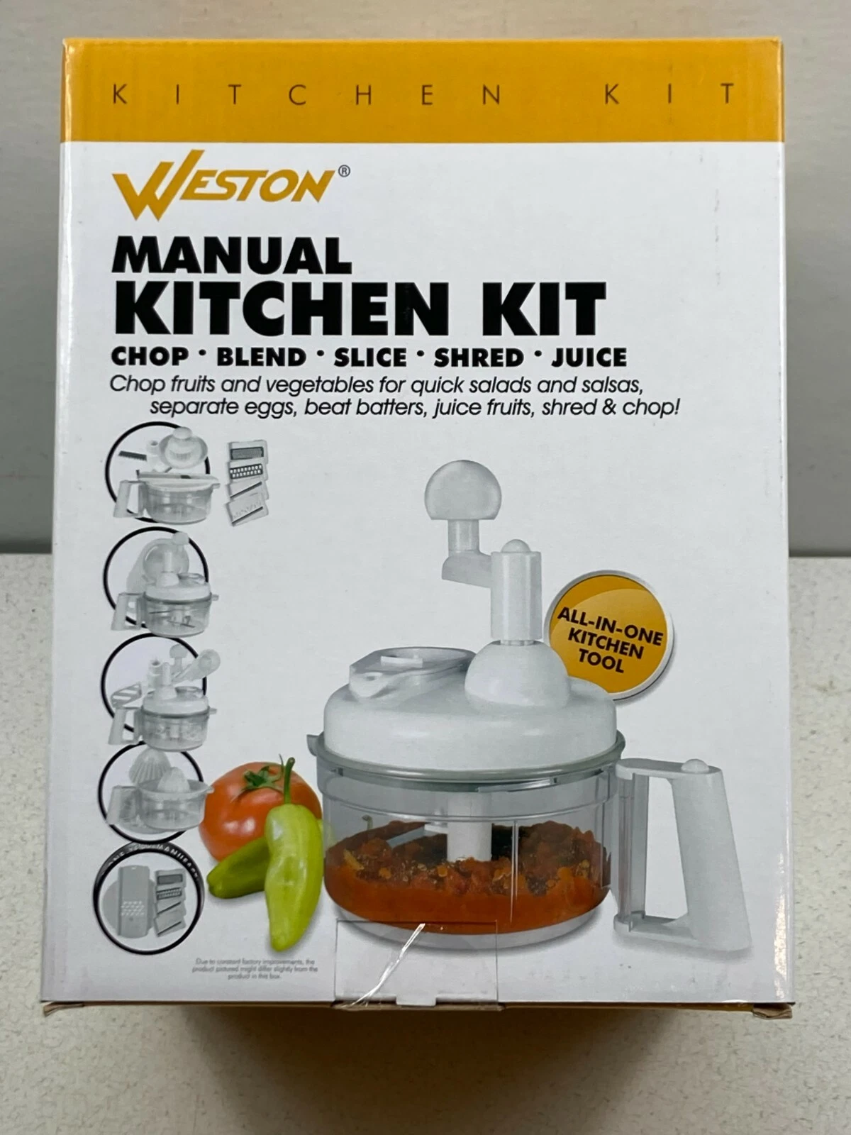 Weston All in One Kitchen Kit 16-0401-W Chop, Blend, Slice, Shred, Juice & More!