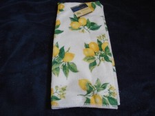New Home Collection Microfiber Kitchen Towel, Lemons on White, 15"x25"