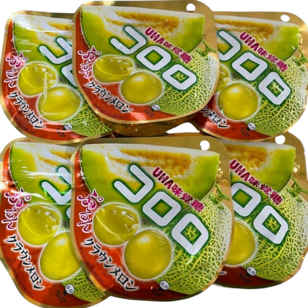 UHA Mikakuto KORORO Gummy Soft Candy Crown Melon Flavor 6 Bags Set Made In Japan