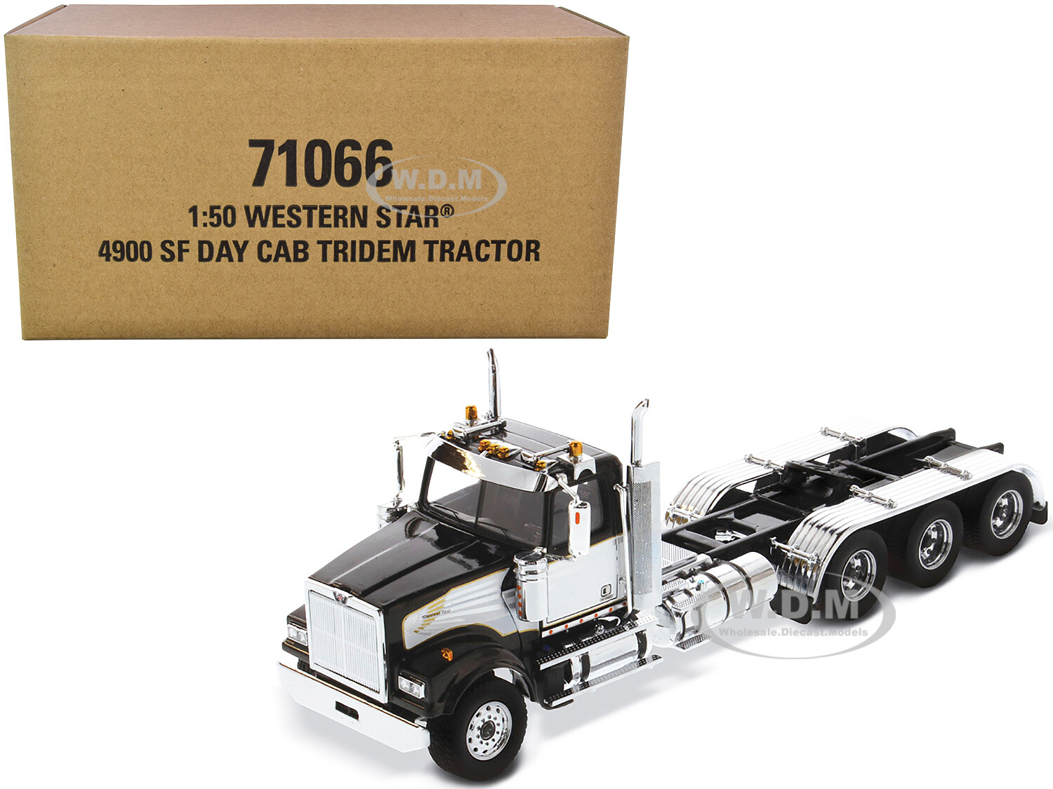 ТРАКТОР WESTERN STAR 4900 SF TRIDEM DAY CAB ЧЕРНЫЙ 150 ОТ DIECAST MASTERS 71066 14490₽