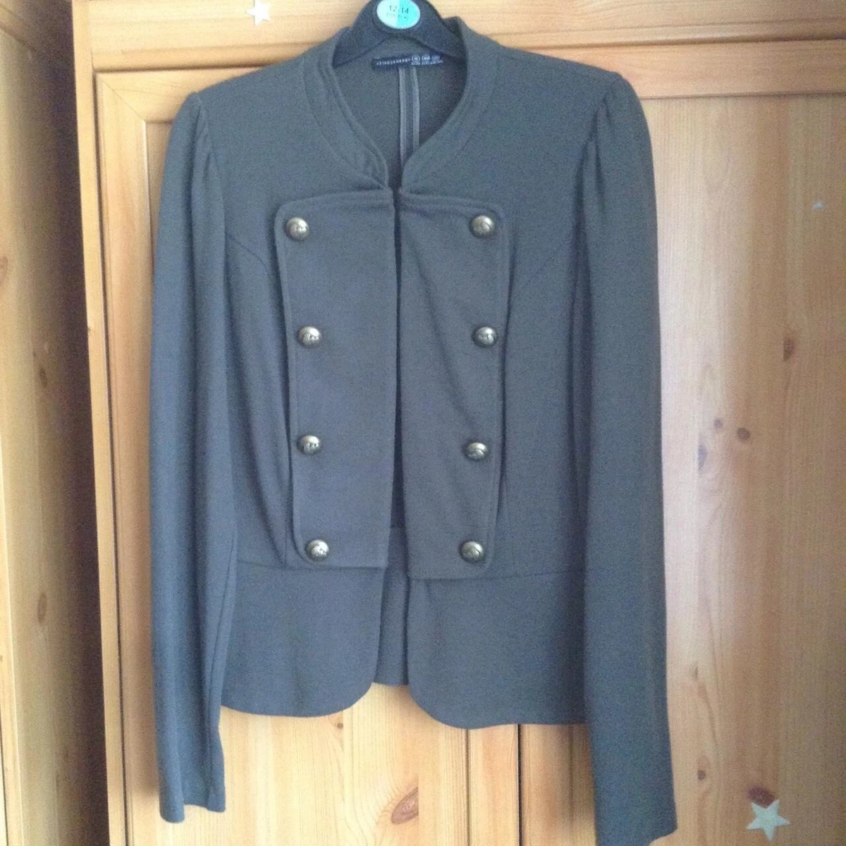 Primark khaki coloured military style jacket. eBay