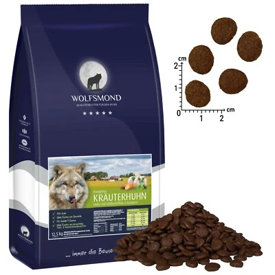 Hundefutter 12 kg Wolfsmond Kräuterhuhn Getreidefrei Frisch Trockenfutter Huhn
