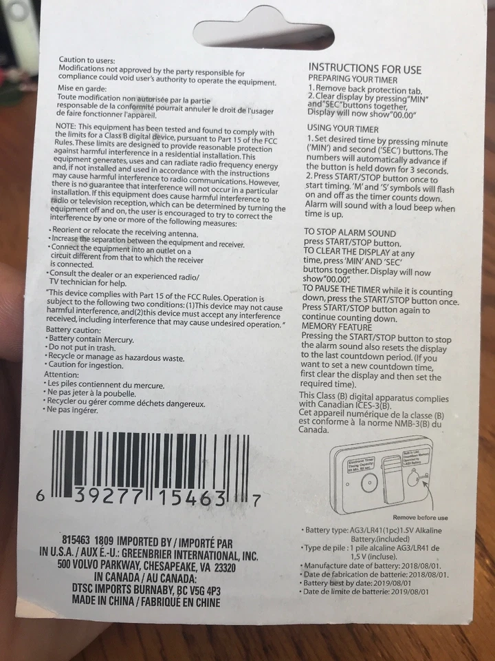 Electronic timer, kitchen timer, work shop timer, Red & white Ships N 24h - Image 2 of 2