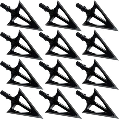 13Pcs Black Whirlwind Broadheads Quench High-tensile steel 3-Blade Arrow Tips