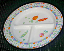 McKenzie Childs Enamelware Multicolor Children's Three Section Divided Dish