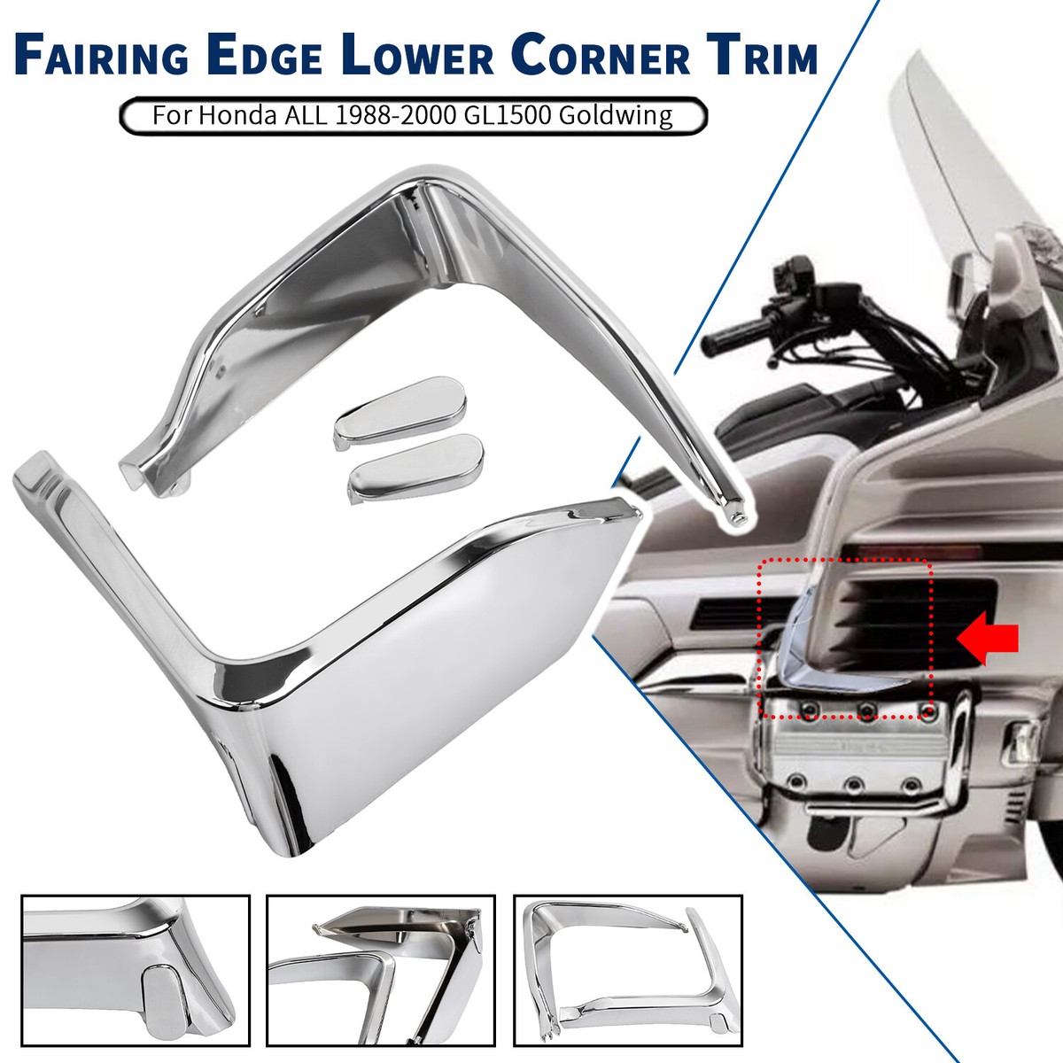 Goldwing Gl1500 Radiator Plugs Chrome Upper Fairing Lower Edge