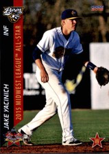 2015 Midwest League All-Star Game Choice #12 Jake Yacinich Des Moines Iowa Card