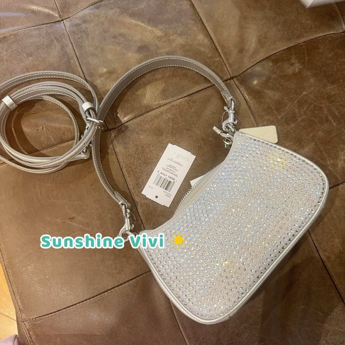 Coach CW322 Teri Mini Crossbody Bag Yellow Gold Crystal for sale