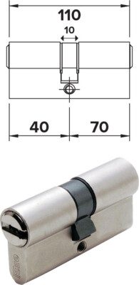 Cilindro Sagomato R6 Plus mm 35+10+65 = 110 (40+70) Iseo 82R6040709C..5 ...