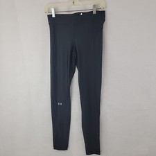 UNDER ARMOUR Womens Leggings Sz MEDIUM Full Length BLACK Compression Heat Gear