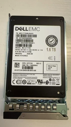 03TCV6 DELL 3TCV6 MZILT1T6HBJRAD3 PM1645a 1.6TB SAS 12Gb/s 2.5" 512 b/s SSD