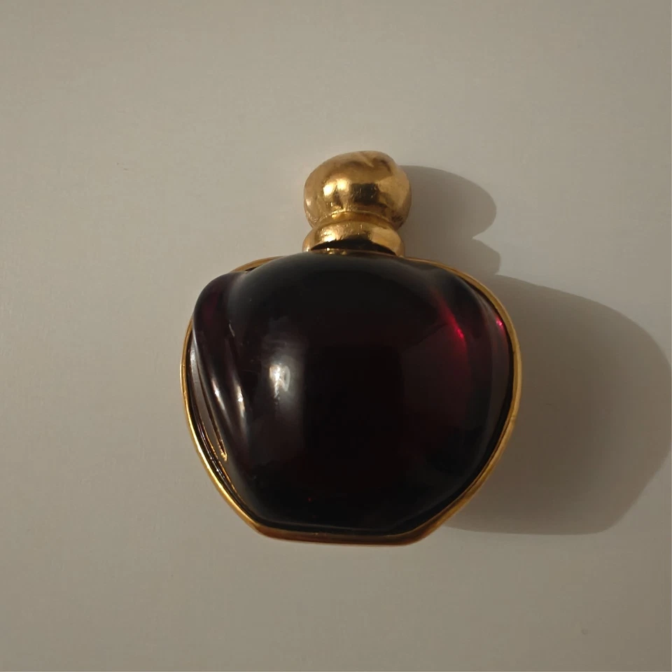 Broche Christian Dior vintage flacon parfum – signée – doré & résine rouge–rare - Photo 3/3