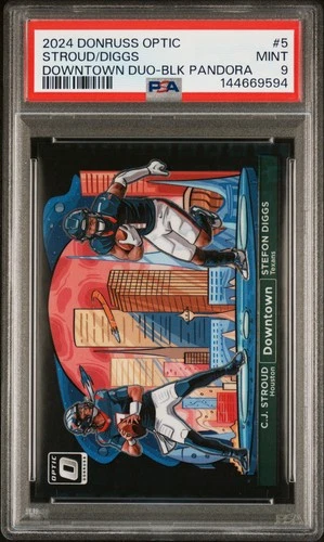 2024 PANINI DONRUSS OPTIC DOWNTOWN DUOS #5 CJ STROUD STEFON DIGGS 11/25 PSA 9