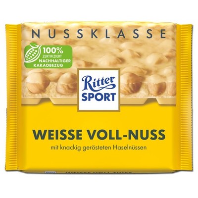 (19,50 /1kg) Ritter Sport Weiße Voll-Nuss, Schokolade, 100g Tafel
