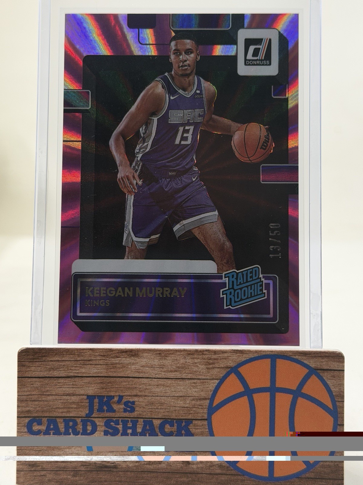 2022-23 Panini Donruss Keegan Murray Rated Rookie Holo Pink Laser 13/50 #204