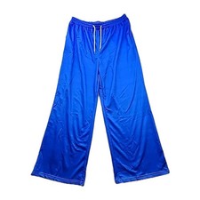 Women Drawstring Waist Workout Straight Long Wide Leg Sweats Blue. Sz XL.  77