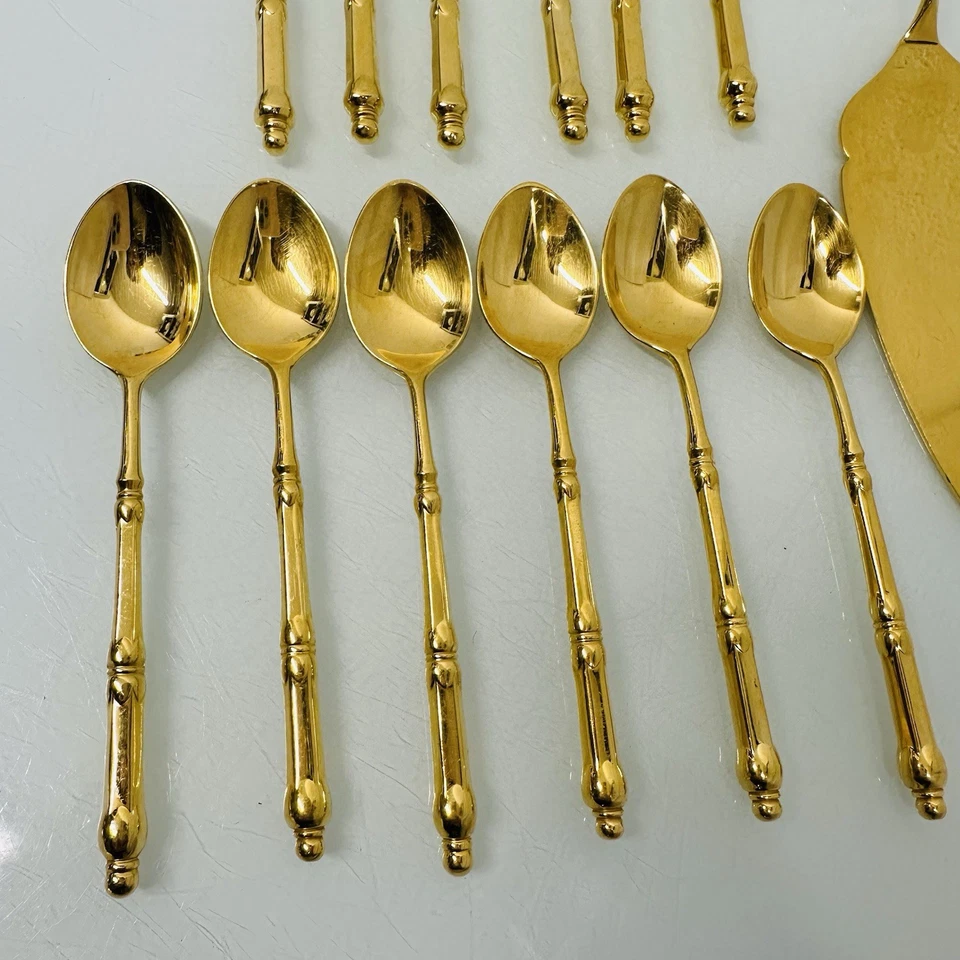 Auerhahn Tatjana Gold Besteck Kaffeelöffel Kuchengabeln Tortenheber Chambly - Bild 3 von 4