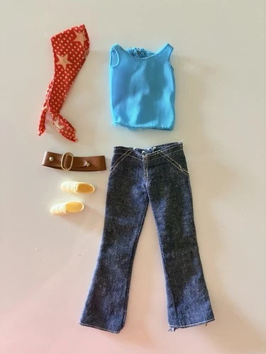 Francie Ready Set Go 3365 Mattel Barbie Vintage Jeans Belt Scarf Sneakers Top