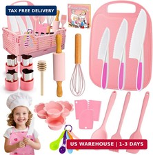 Kids Baking Cooking Set Real  Toddler Kid Apron, Kids Knife Set for Real Cookin