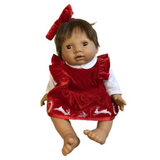 Tiny Treasures Baby Doll 18 in Weighted Bunny Dress Realistic Reborn Brown Eyes