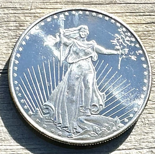 Highland Mint 1 oz .999 Saint Claudens Fine Silver Round Walking Liberty Design