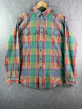 Polo Ralph Lauren Plaid Aztec Green 90s Long Sleeve Button Shirt Men  s Large