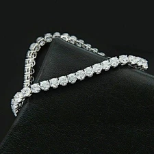 9 Ct Round Brilliant Cut VVS1/D Diamond Tennis Bracelet 14k White Gold Finish 7"
