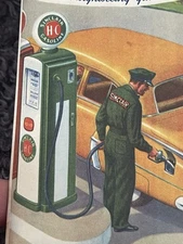 Vintage 1940s The Sucker State Illinois Sinclair Gas Station  Road Map IL