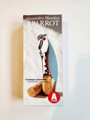 A di Alessi ''Parrot'' Sommelier Corkscrew -- Dark Red