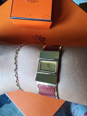Authentic Hermes Loquet Bangle Wristbracelet Watch