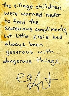 e9Art ACEO 'the village children were warned never to feed the scarecrows ...'